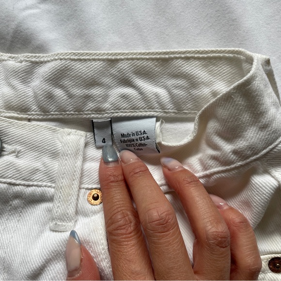 Calvin Klein White Denim Shorts - Picture 3 of 4